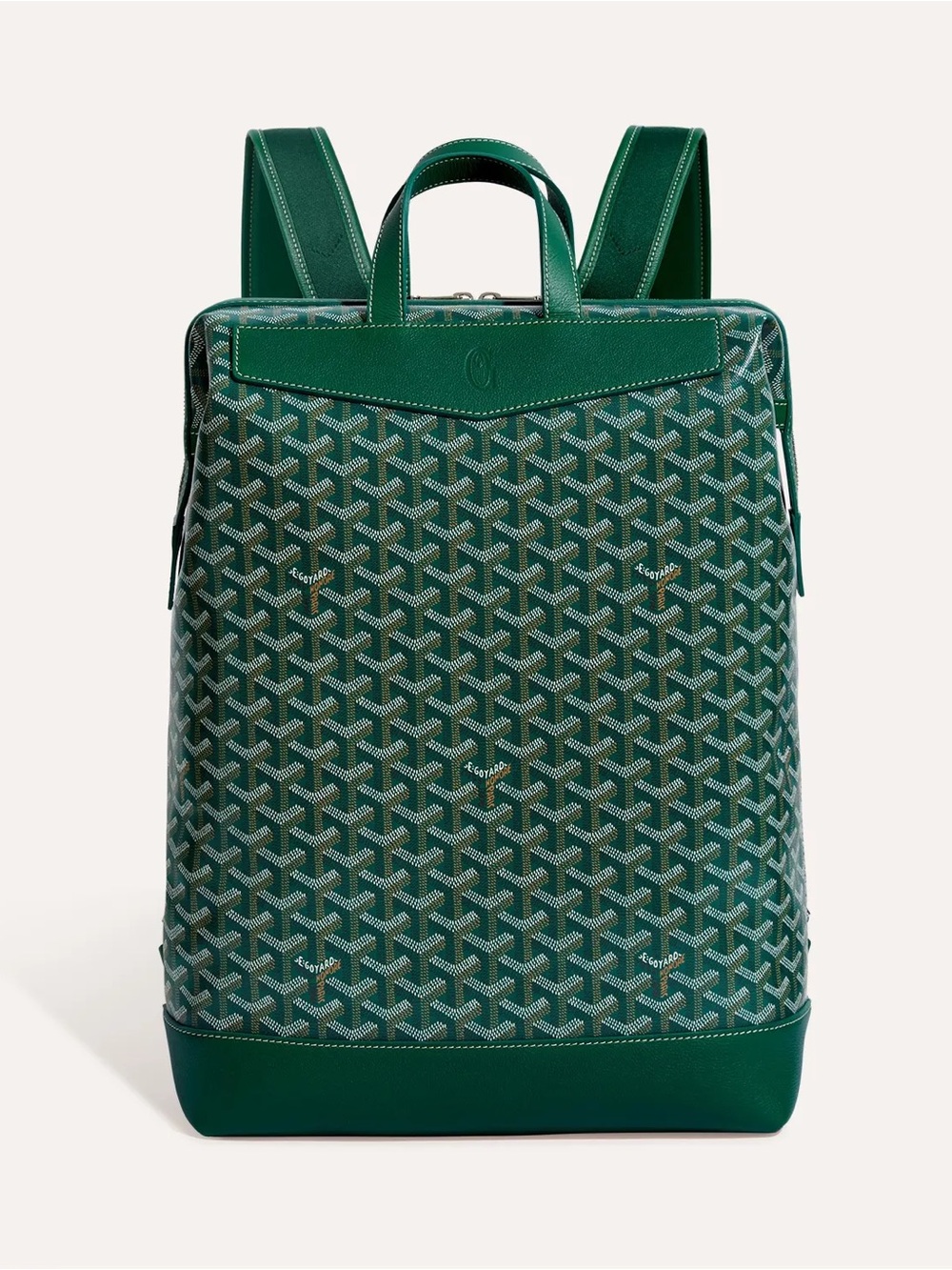 Green Patterned Canvas Backpack - Picture 3 of 7